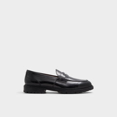 Aldo Aleris Black Men's Dress Shoes - Loafer, Lug sole Black