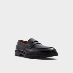 Aldo Aleris Black Men's Dress Shoes - Loafer, Lug sole Black