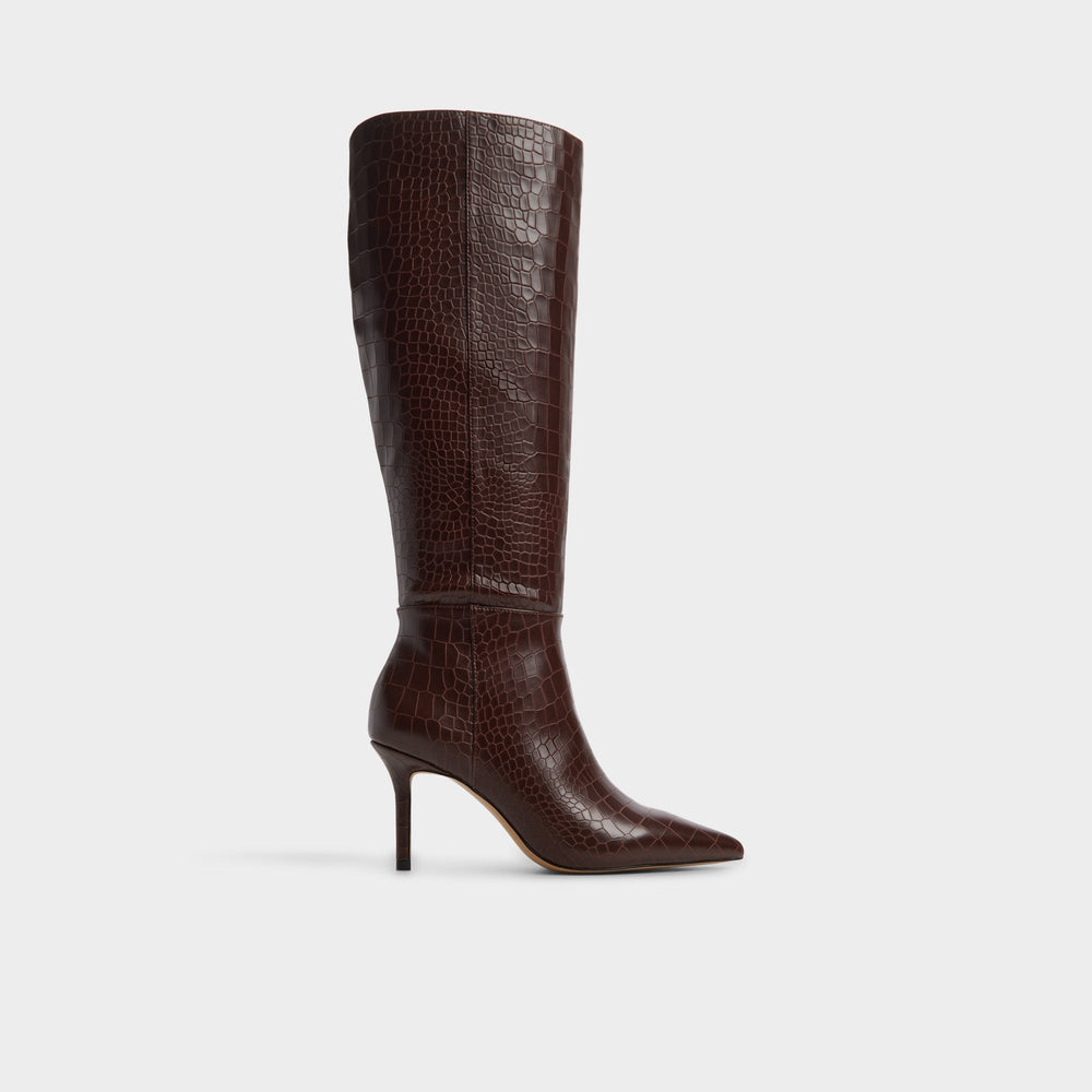 Aldo Saphiria Dark Brown Women's Tall Boots - Knee-high boot, Stiletto heel Dark brown