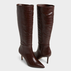 Aldo Saphiria Dark Brown Women's Tall Boots - Knee-high boot, Stiletto heel Dark brown