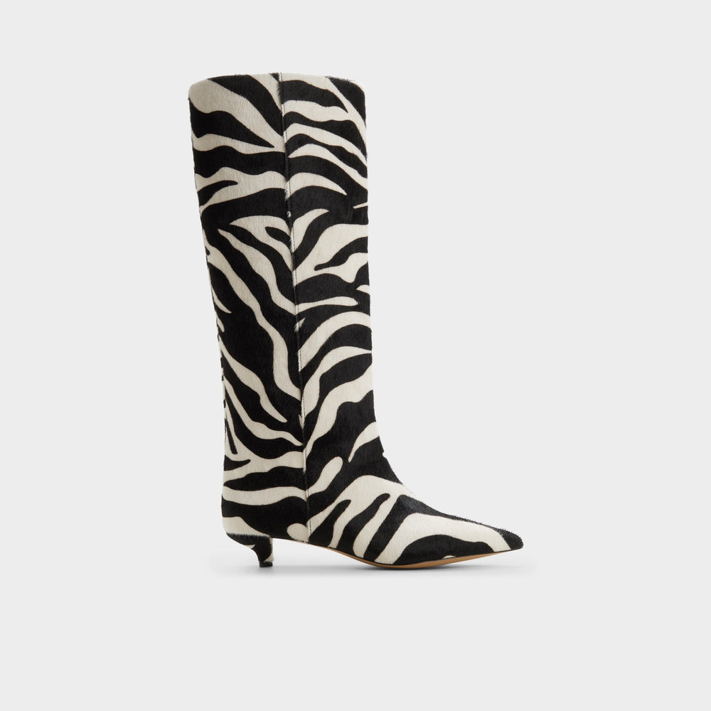 Aldo Gabelia in White Black - Knee-high boot, Kitten heel White/black