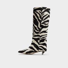 Aldo Gabelia in White Black - Knee-high boot, Kitten heel White/black