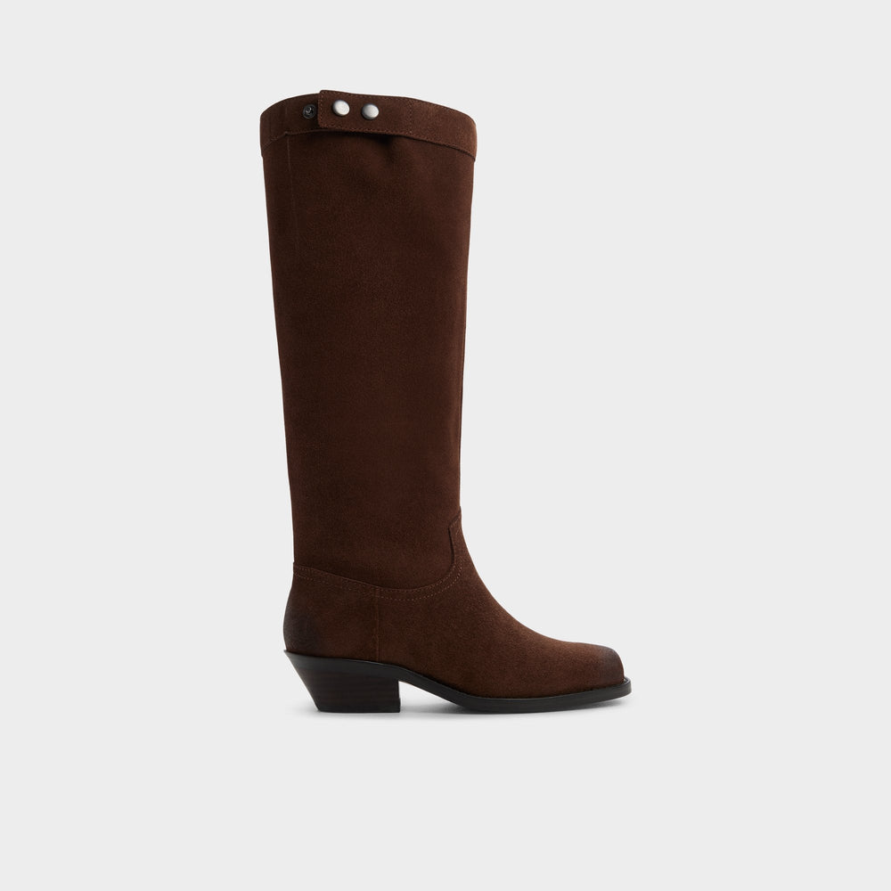 Aldo Emberlyn in Dark Brown 14163446 - Knee-high western boot, Cup sole Dark Brown