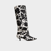 Aldo Everose in White Black - Knee-high boot, Kitten heel White/black
