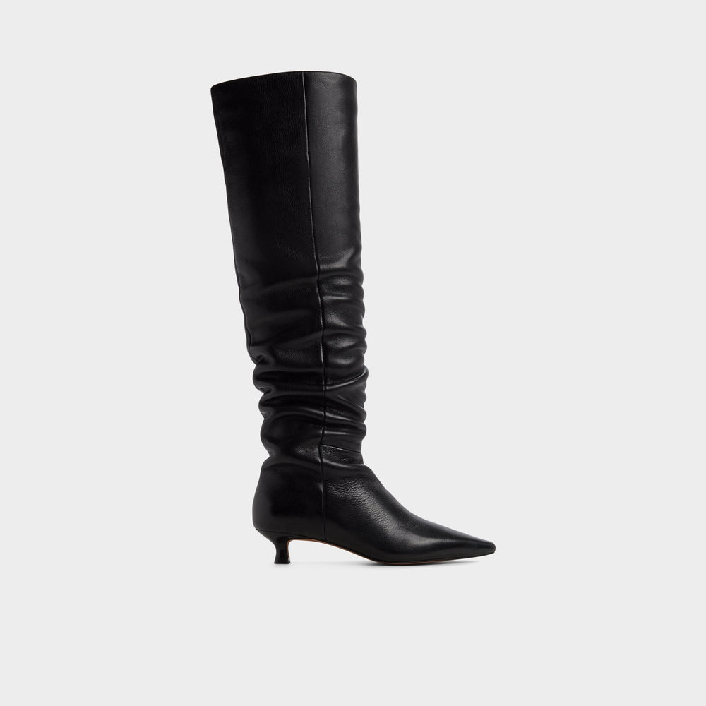 Aldo Muttsee Black Women's Tall Boots - Over-the-knee boot, Kitten heel Black