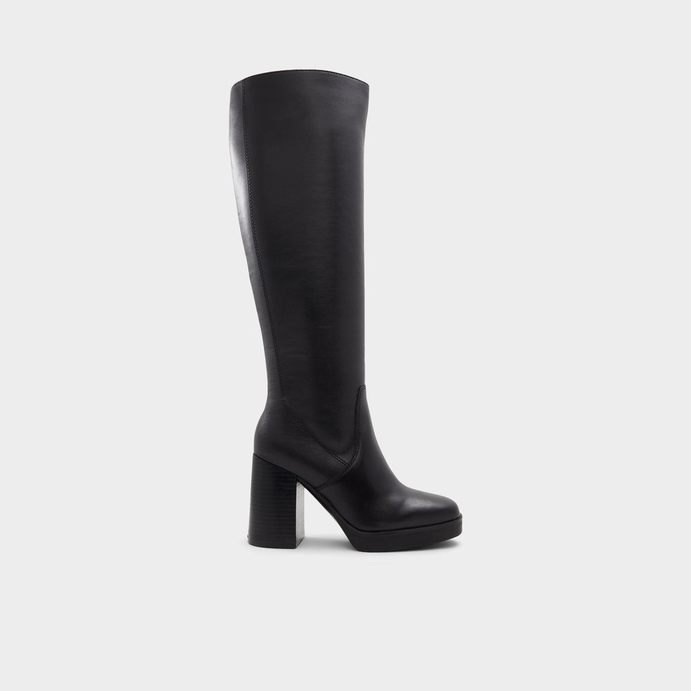Aldo Equine Black Women's Tall Boots - Knee-high boot, Black Black