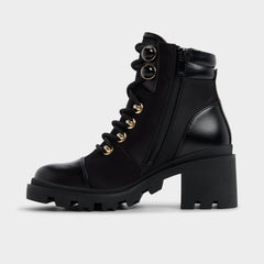 Aldo Mariettia in Black - Lace-up boot, Lug sole Black