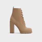 Aldo Rebelliously in Medium Beige - Combat ankle boot, Lug sole Medium Beige
