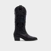Aldo Nebraska Black Women's Western - Mid-calf western boot, Block heel Black
