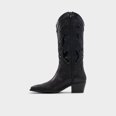 Aldo Nebraska Black Women's Western - Mid-calf western boot, Block heel Black