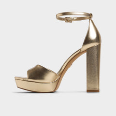 Aldo Enaegyn 2.0 in Gold - Strappy heeled sandal, Platform Gold