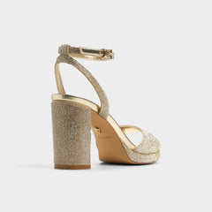 Aldo Alluring Champagne Women's Strappy sandals - Strappy heeled sandal, Platform Champagne