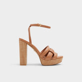 Aldo Valaberel Medium Brown Women's Platform sandals - Strappy heeled sandal, Platform Medium brown