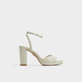 Aldo Gracious White/Bone Women's Block heels - Strappy heeled sandal, Block heel White/Bone