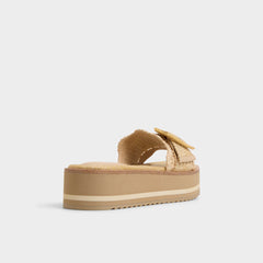 Aldo Wavynelly Light Beige Women's Flats - Slide sandal, Platform Light beige