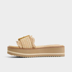 Aldo Wavynelly Light Beige Women's Flats - Slide sandal, Platform Light beige