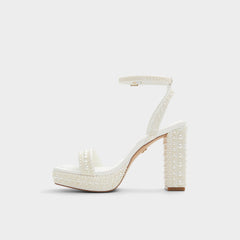 Aldo Lulu White Women's Strappy sandals - Strappy heeled sandal, Block heel White