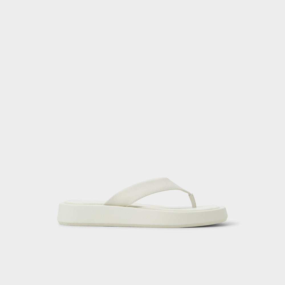 Aldo Grettle White/Bone Women's Flats - Flip flop, Flatform White/bone