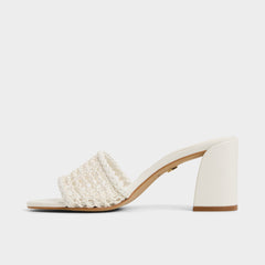 Aldo Beachdate White/Bone Women's Block heels - Heeled mule, Block heel White/Bone