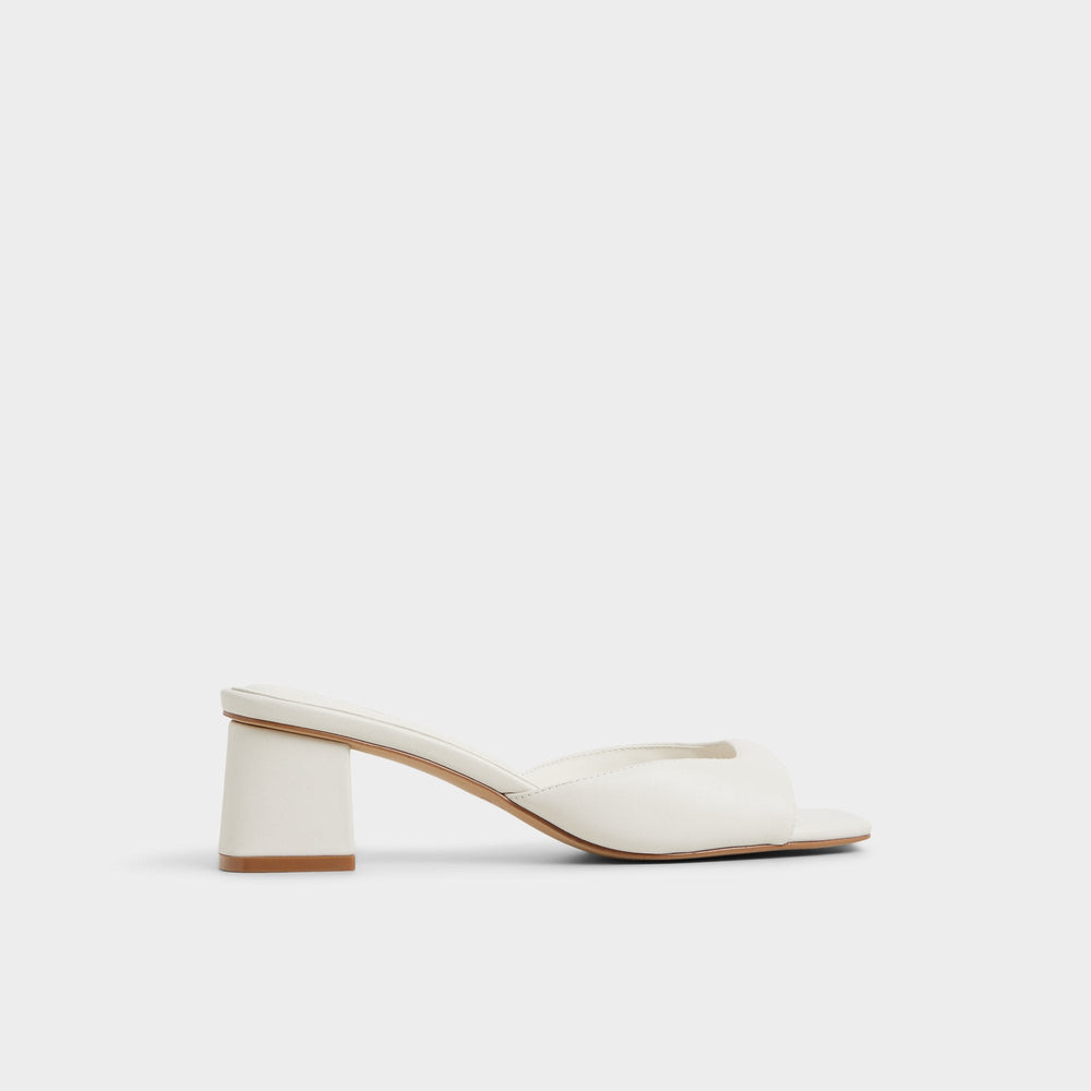 Aldo Aneky in White Bone - Heeled mule, Block heel White/Bone
