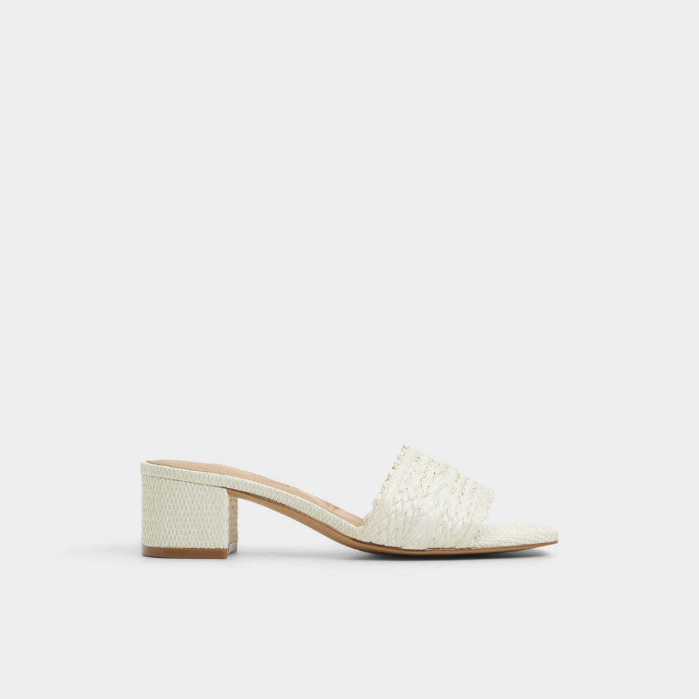 Aldo Claudina White/Bone Women's Block heels - Heeled mule, Block heel White/bone