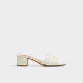 Aldo Claudina White/Bone Women's Block heels - Heeled mule, Block heel White/bone