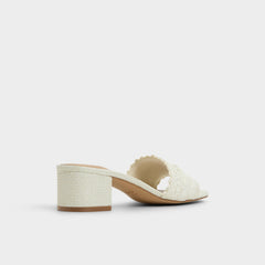 Aldo Claudina White/Bone Women's Block heels - Heeled mule, Block heel White/bone