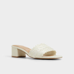 Aldo Claudina White/Bone Women's Block heels - Heeled mule, Block heel White/bone