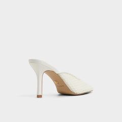 Aldo Gamilia Open White Textile Mesh Women's Mesh - Heeled mule, Stiletto heel Open white