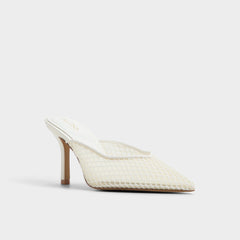 Aldo Gamilia Open White Textile Mesh Women's Mesh - Heeled mule, Stiletto heel Open white