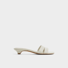 Aldo Scarletta White/Bone Women's Mule slides - Heeled mule, Kitten heel White/Bone