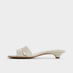 Aldo Scarletta White/Bone Women's Mule slides - Heeled mule, Kitten heel White/Bone