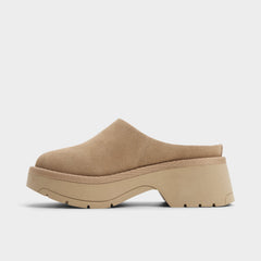 Aldo Academia Beige Women's Cold Weather Shoes - Heeled mule, Lug sole Beige