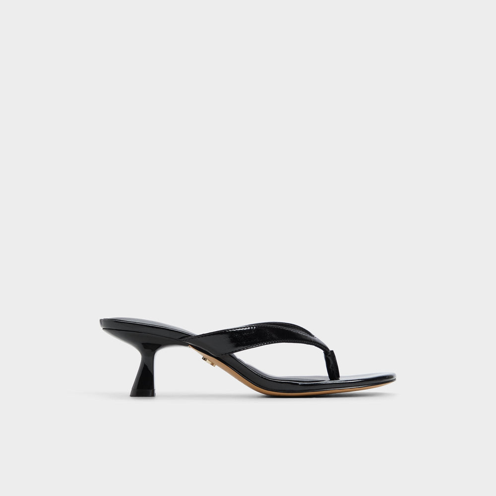 Aldo Jump Black Women's Strappy sandals - Heeled flip flop, Kitten heel Black