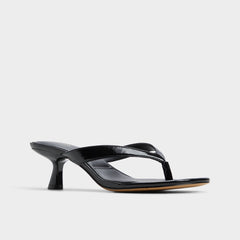 Aldo Jump Black Women's Strappy sandals - Heeled flip flop, Kitten heel Black