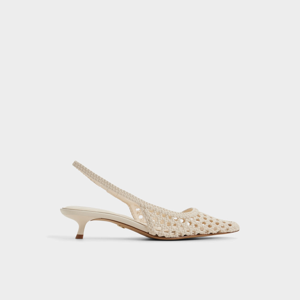 Aldo Violettia in Light Beige - Sling back high heel, Kitten heel Light beige