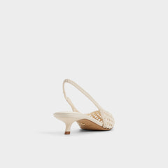 Aldo Violettia in Light Beige - Sling back high heel, Kitten heel Light beige
