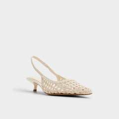 Aldo Violettia in Light Beige - Sling back high heel, Kitten heel Light beige