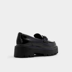 Aldo Oneameth Black Synthetic Patent Women's Loafers & Oxfords - Loafer, Lug sole Black