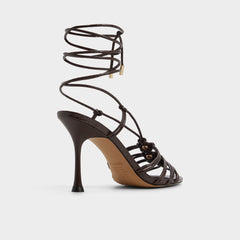 Aldo Curacao in Dark Brown - Strappy heeled sandal, Stiletto heel Dark brown