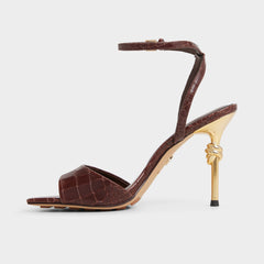 Aldo Harmonious in Dark Brown - Strappy heeled sandal Dark Brown