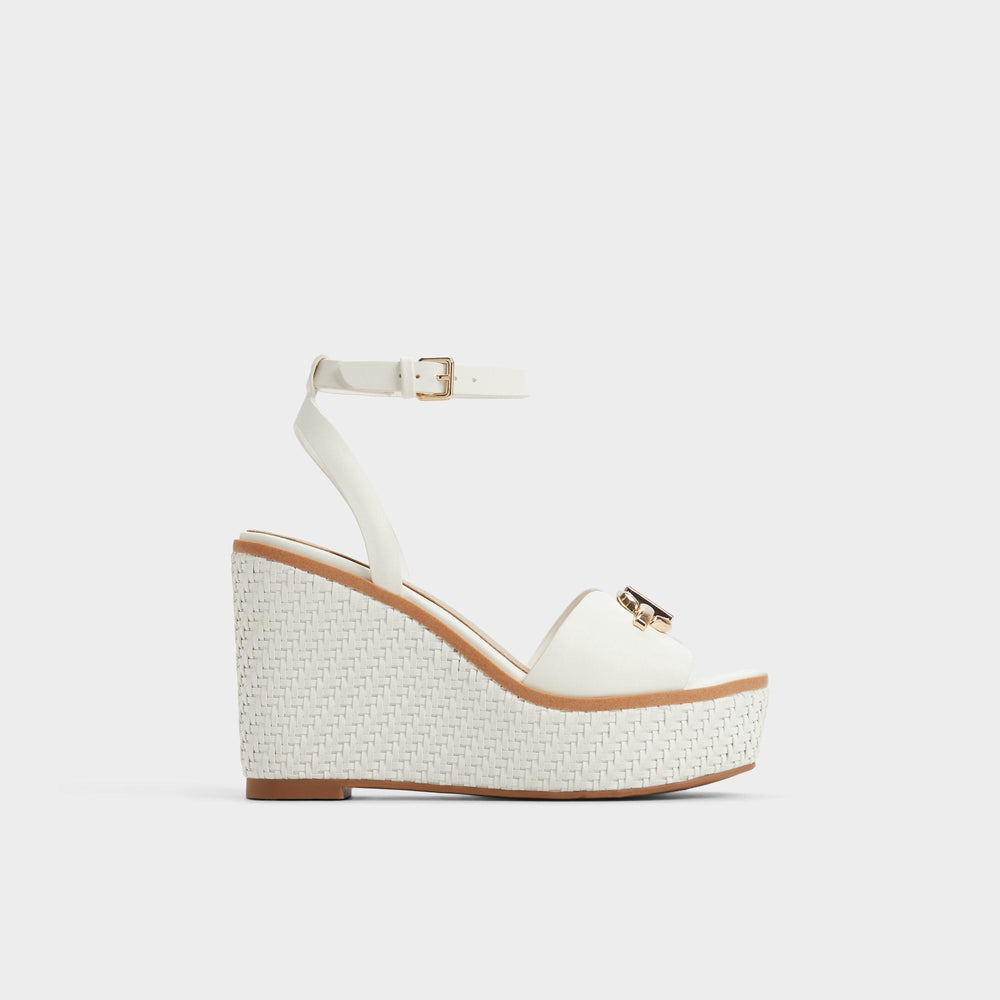 Aldo Ybylin White Women's Wedges - Wedge sandal, Wedge heel White