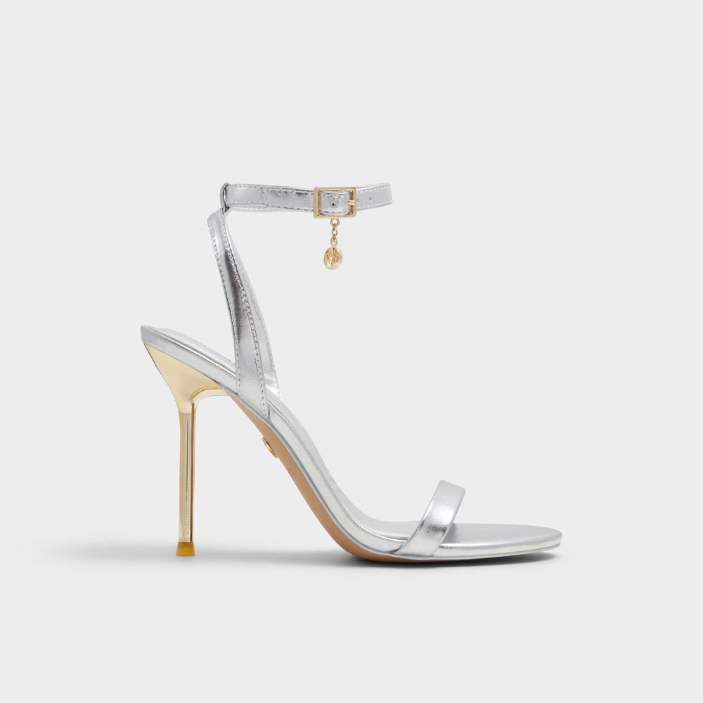Aldo Maristou Silver Women's Strappy sandals - Strappy heeled sandal Silver