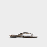 Aldo Iliria White/Black Women's Flats - Slide sandal White/black