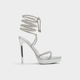 Aldo Izabella in Silver 13621003 - Strappy heeled sandal, Platform Silver