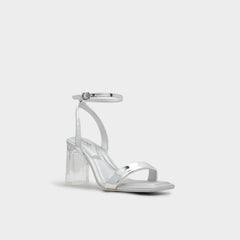 Aldo Aurorai Silver Women's Block heels - Strappy heeled sandal, Block heel Silver