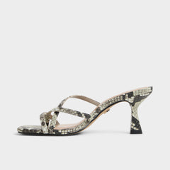 Aldo Calypsa White/Black Women's Animal Prints - Strappy heeled sandal White/Black