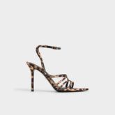 Aldo Solania Brown Multi Women's Strappy sandals - Strappy heeled sandal, Stiletto heel Brown Multi