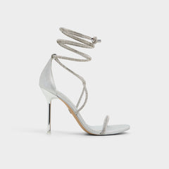 Aldo Caladonia Silver Women's Iridescent metallics - Strappy heeled sandal, Stiletto heel Silver