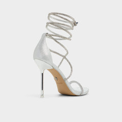 Aldo Caladonia Silver Women's Iridescent metallics - Strappy heeled sandal, Stiletto heel Silver